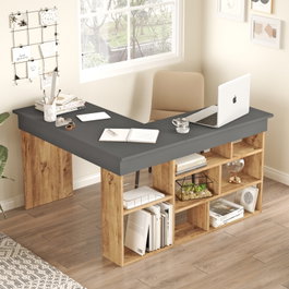 Hanah Home Ct5-Aa Escritorio de Estudio Pino Atlántico y Negro